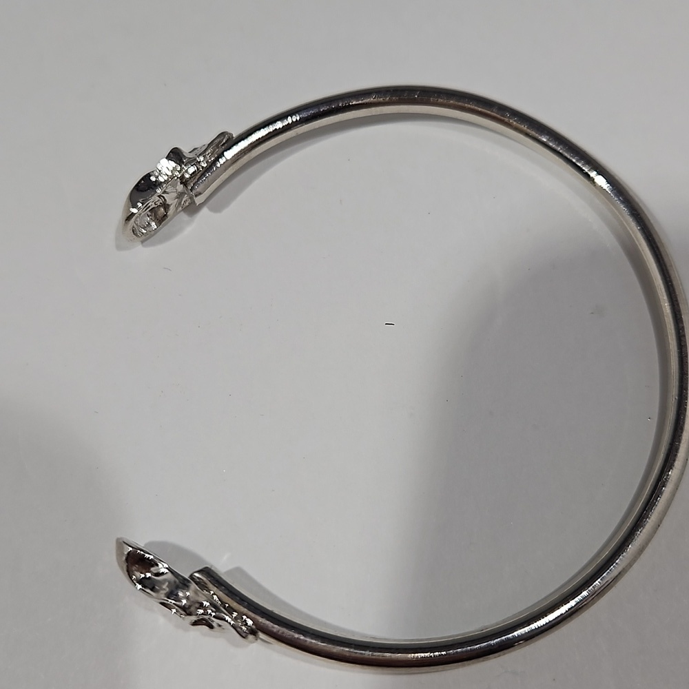 3 PIRATE SKULL Silvertone & Goldtone Bangle Bracelets - Picture 3 of 9
